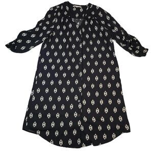 41 Hawthorn Women's Button Down Black Tan Dress Shirt Size Small